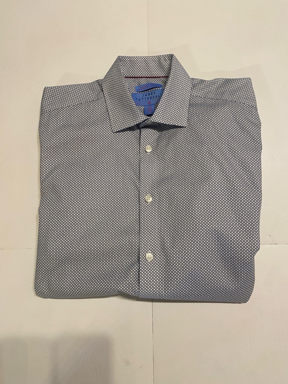 NWOT James Tattersall Mens Dress Shirt Size  L 16 34/35